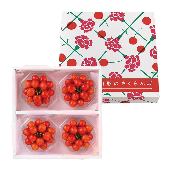 [山形の極み] 【母の日カード付】佐藤錦４００ｇ（１００ｇ×４）［ダイヤパック詰］（お届けは５月２日～５月１０日）