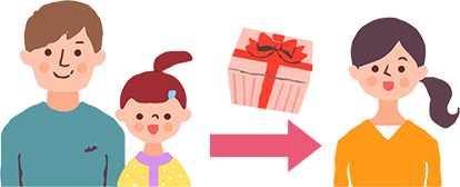 パパがお子さまと一緒にお子さまからママへ贈る